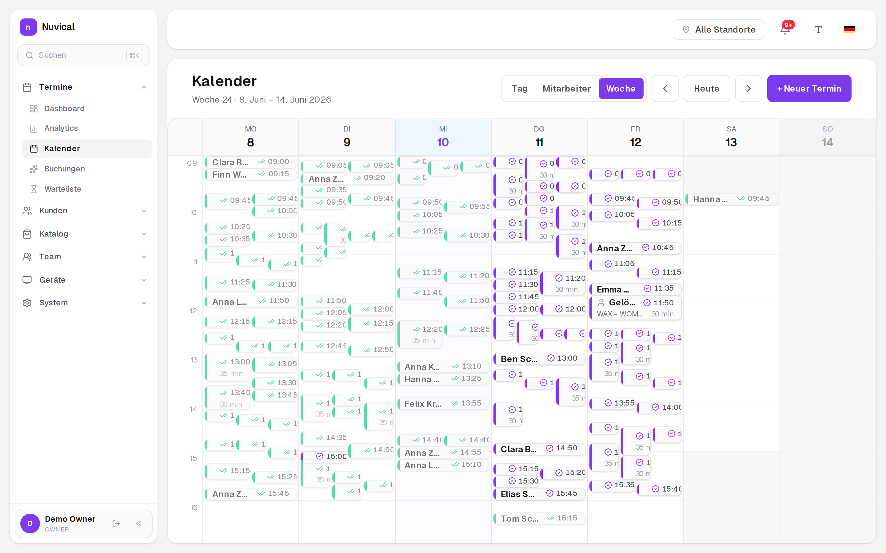 Nuvical Admin-Kalender